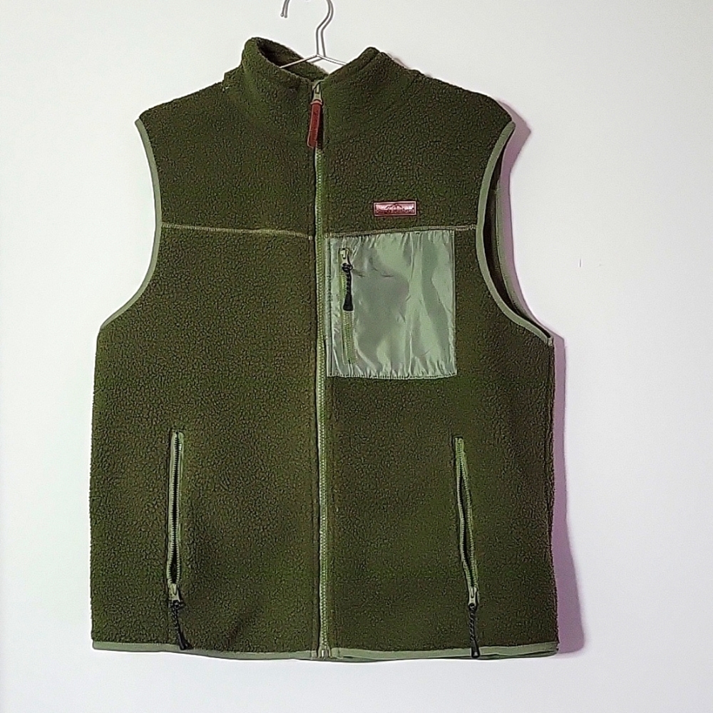 Simply Southern Men's Fleece Vest Green